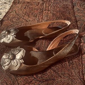 Vintage Coach Gold Flats